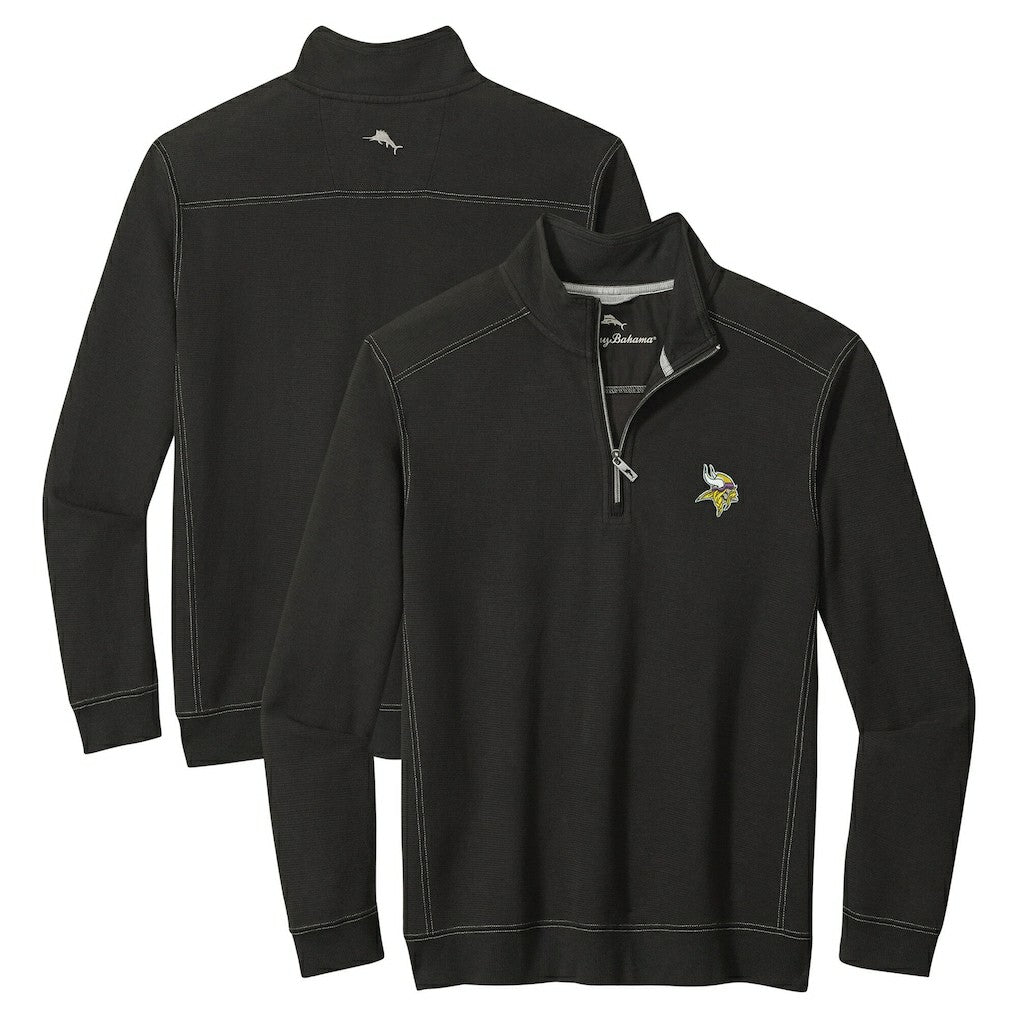 Minnesota Vikings Big & Tall Montego Bay Half-Zip Pullover Black - Tommy Bahama