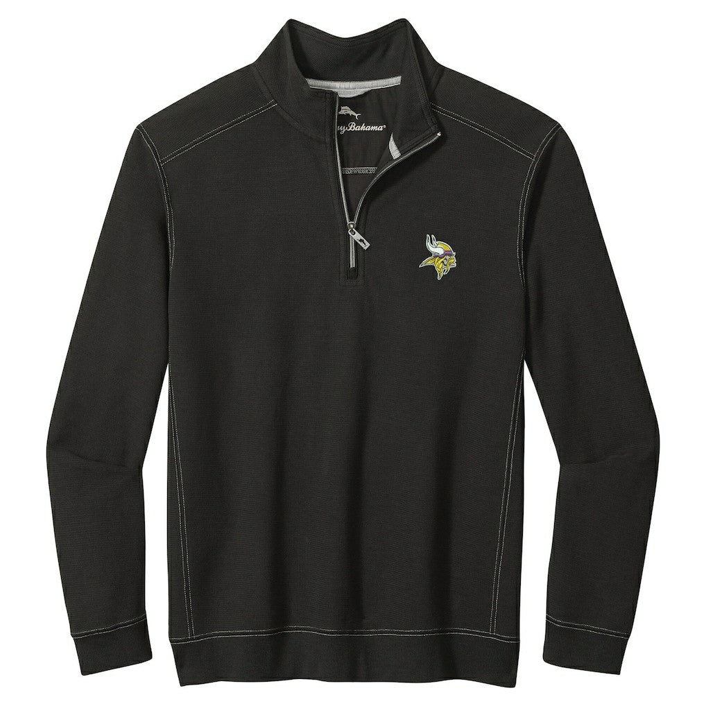 Minnesota Vikings Big & Tall Montego Bay Half-Zip Pullover Black - Tommy Bahama