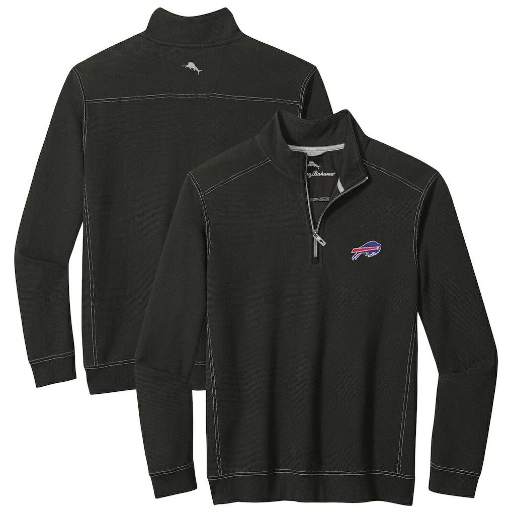 Buffalo Bills Big & Tall Montego Bay Half-Zip Pullover Black - Tommy Bahama