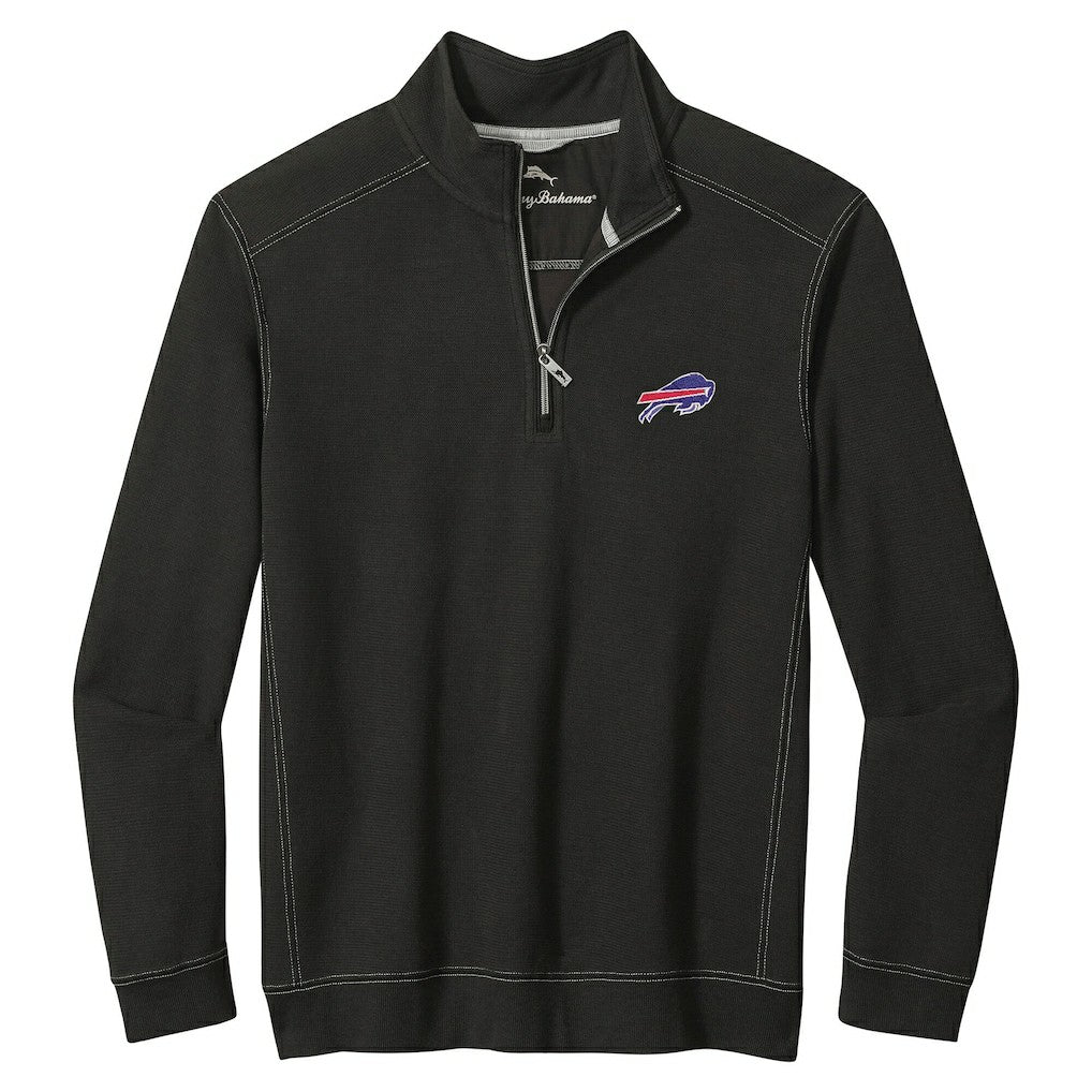 Buffalo Bills Big & Tall Montego Bay Half-Zip Pullover Black - Tommy Bahama