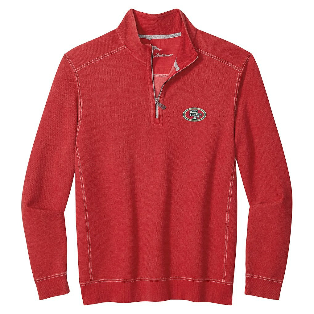 San Francisco 49ers Big & Tall Montego Bay Half-Zip Pullover Scarlet - Tommy Bahama