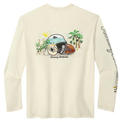 San Francisco 49ers Oasis Endzone Lux Long Sleeve T-Shirt Cream - Tommy Bahama