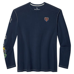Chicago Bears Oasis Endzone Lux Long Sleeve T-Shirt Navy - Tommy Bahama