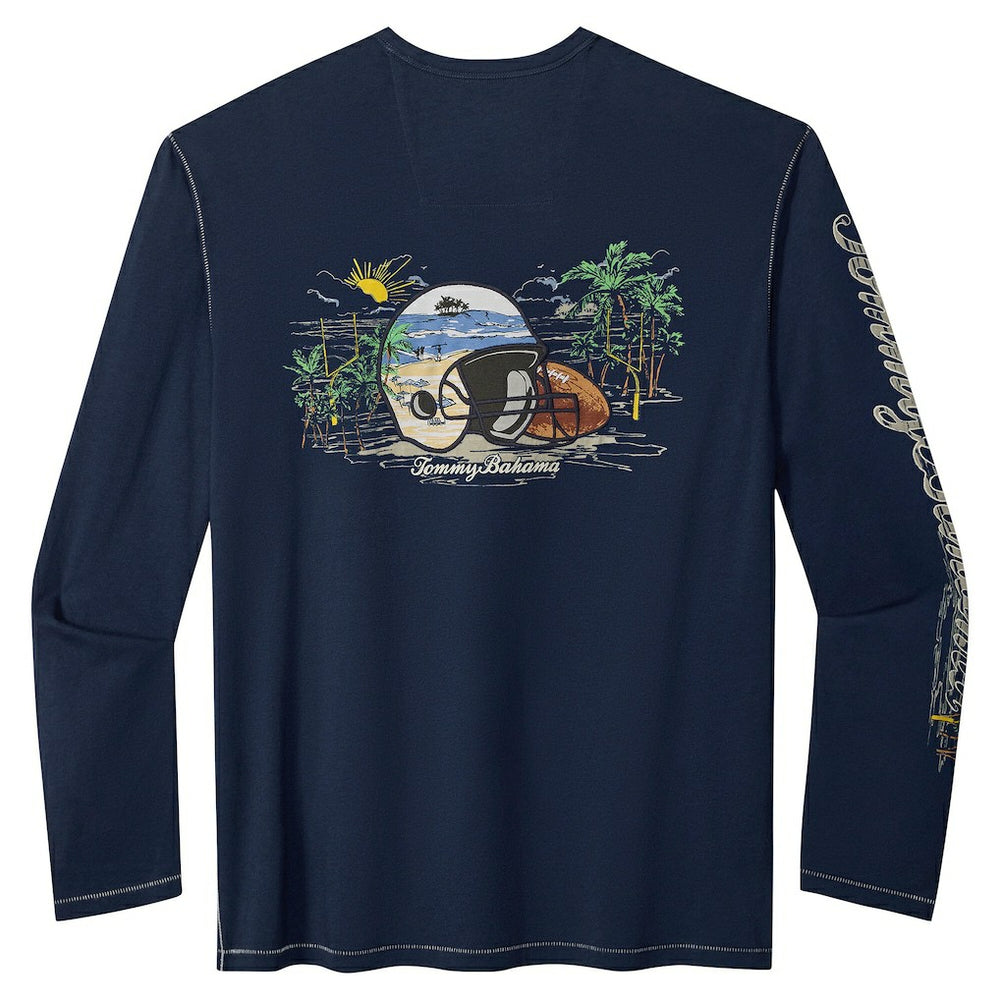 Chicago Bears Oasis Endzone Lux Long Sleeve T-Shirt Navy - Tommy Bahama