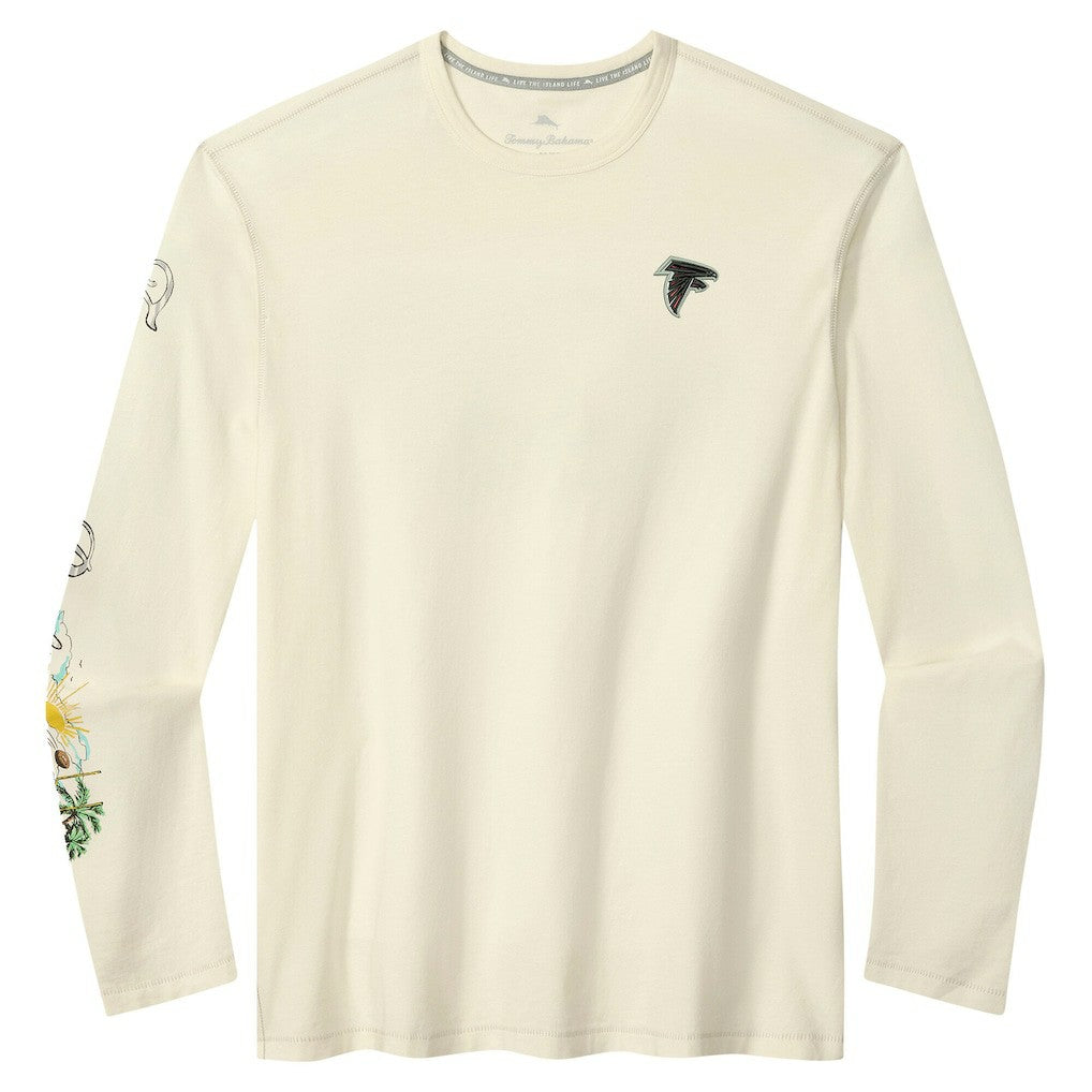 Atlanta Falcons Oasis Endzone Lux Long Sleeve T-Shirt Cream - Tommy Bahama