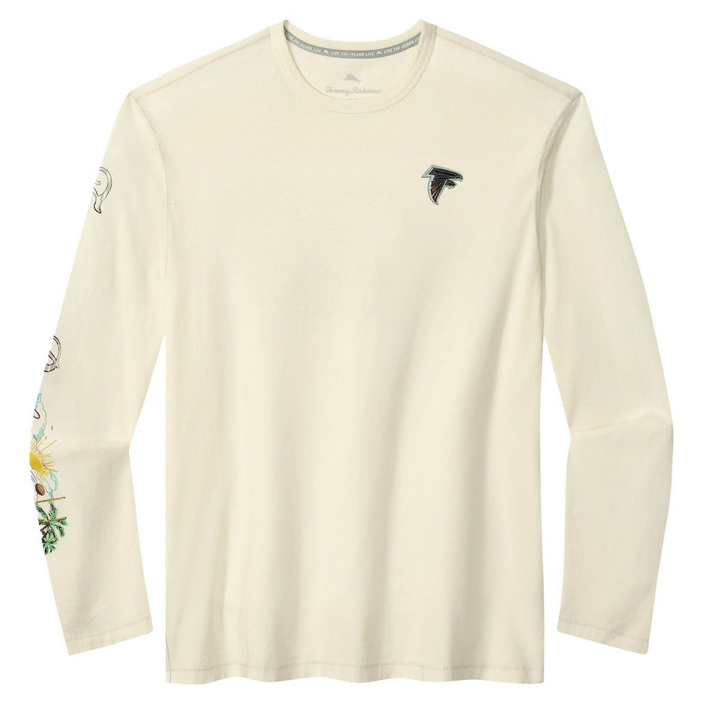 Atlanta Falcons Oasis Endzone Lux Long Sleeve T-Shirt Cream - Tommy Bahama