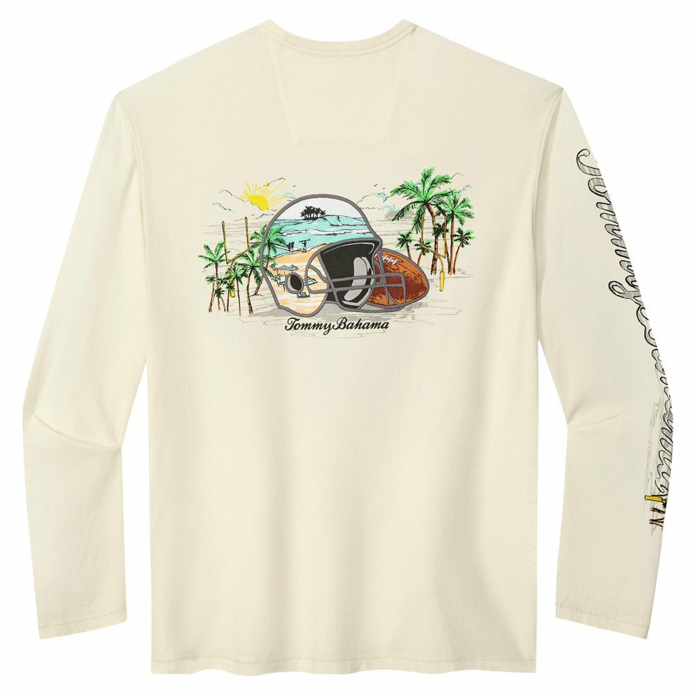 Detroit Lions Oasis Endzone Lux Long Sleeve T-Shirt Cream - Tommy Bahama