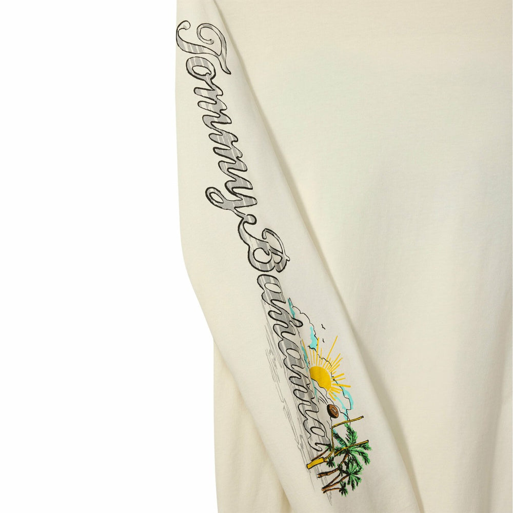 Detroit Lions Oasis Endzone Lux Long Sleeve T-Shirt Cream - Tommy Bahama