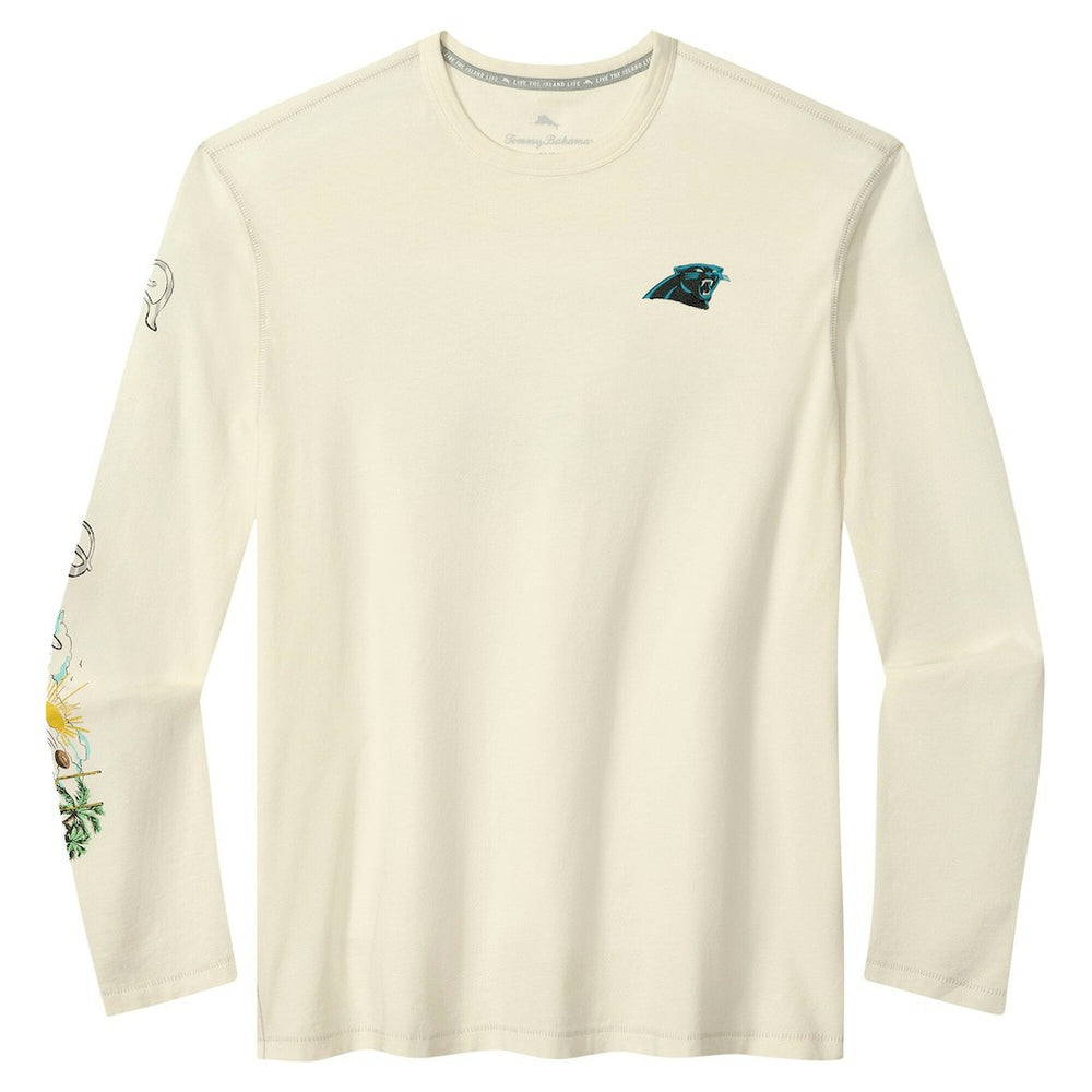 Carolina Panthers Oasis Endzone Lux Long Sleeve T-Shirt Cream - Tommy Bahama