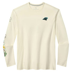 Carolina Panthers Oasis Endzone Lux Long Sleeve T-Shirt Cream - Tommy Bahama