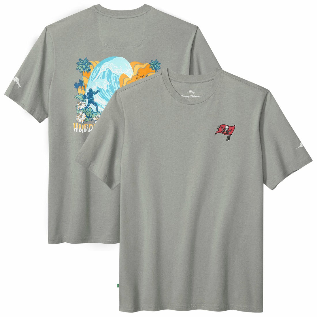 Tampa Bay Buccaneers Huddle & Hang Tens T-Shirt Gray - Tommy Bahama