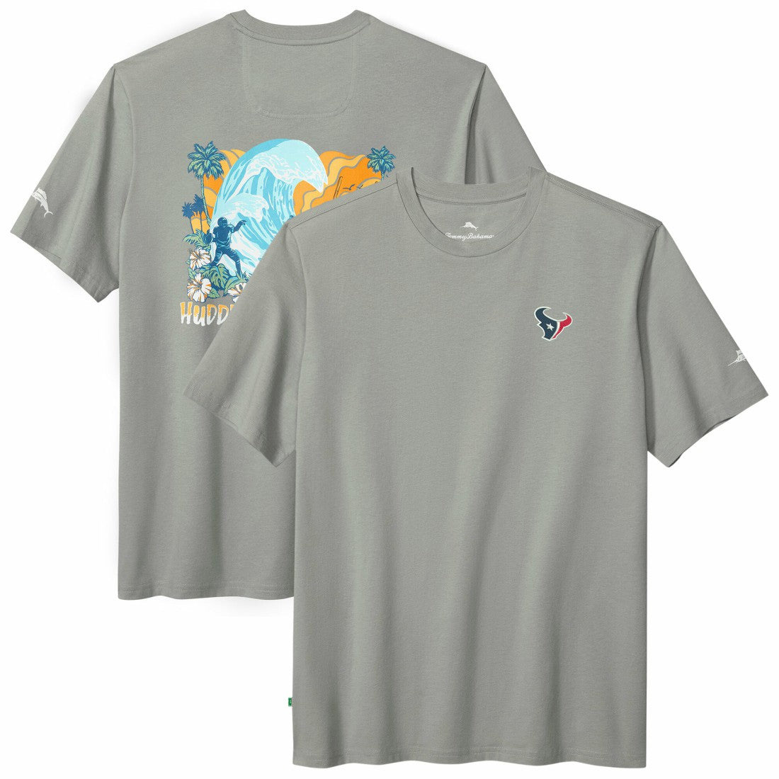 Houston Texans Huddle & Hang Tens T-Shirt Gray - Tommy Bahama