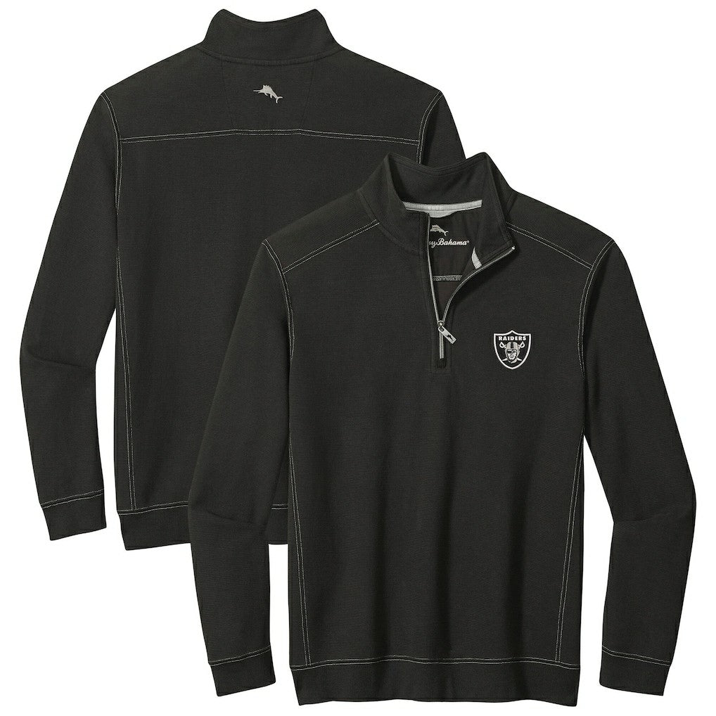Las Vegas Raiders Sport Tobago Half-Zip Pullover Black - Tommy Bahama