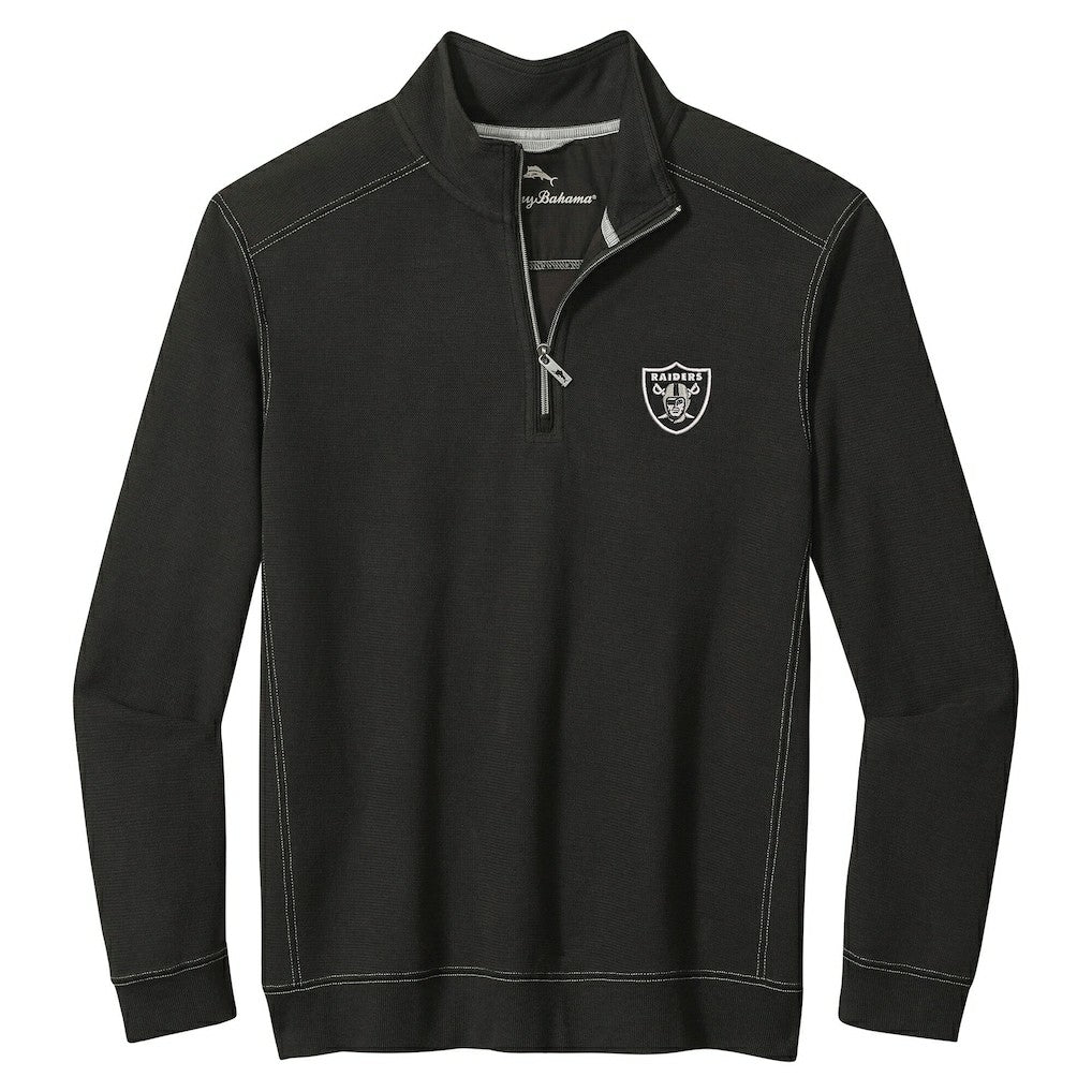 Las Vegas Raiders Sport Tobago Half-Zip Pullover Black - Tommy Bahama