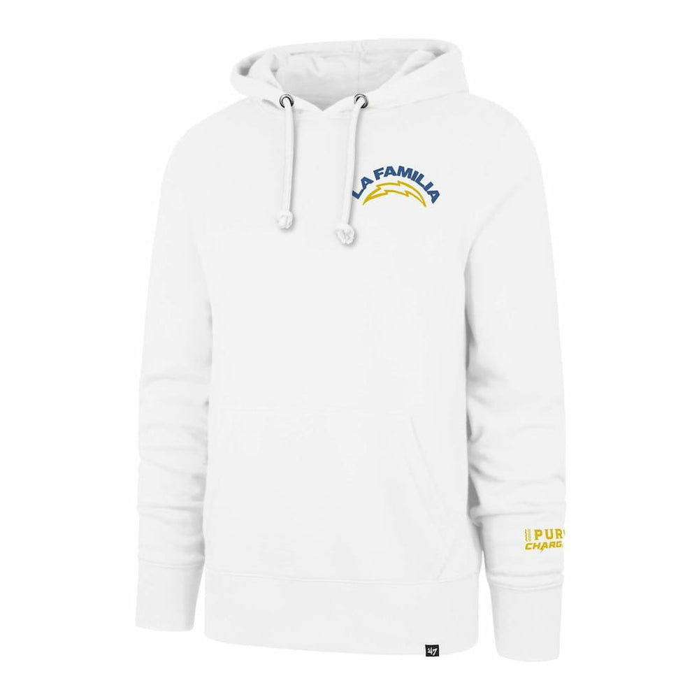 Los Angeles Chargers '47 La Familia Headline Pullover Hoodie White - 47 brand