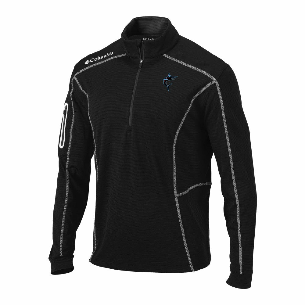 Miami Marlins Columbia Omni-Wick Shotgun Quarter-Zip Pullover On Sale