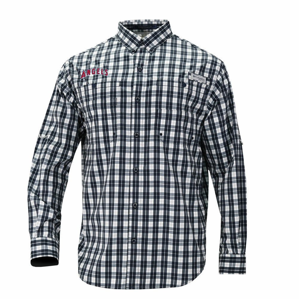 Los Angeles Angels Columbia Super Tamiami Omni-Shade Long Sleeve Button-Down Shirt Sale