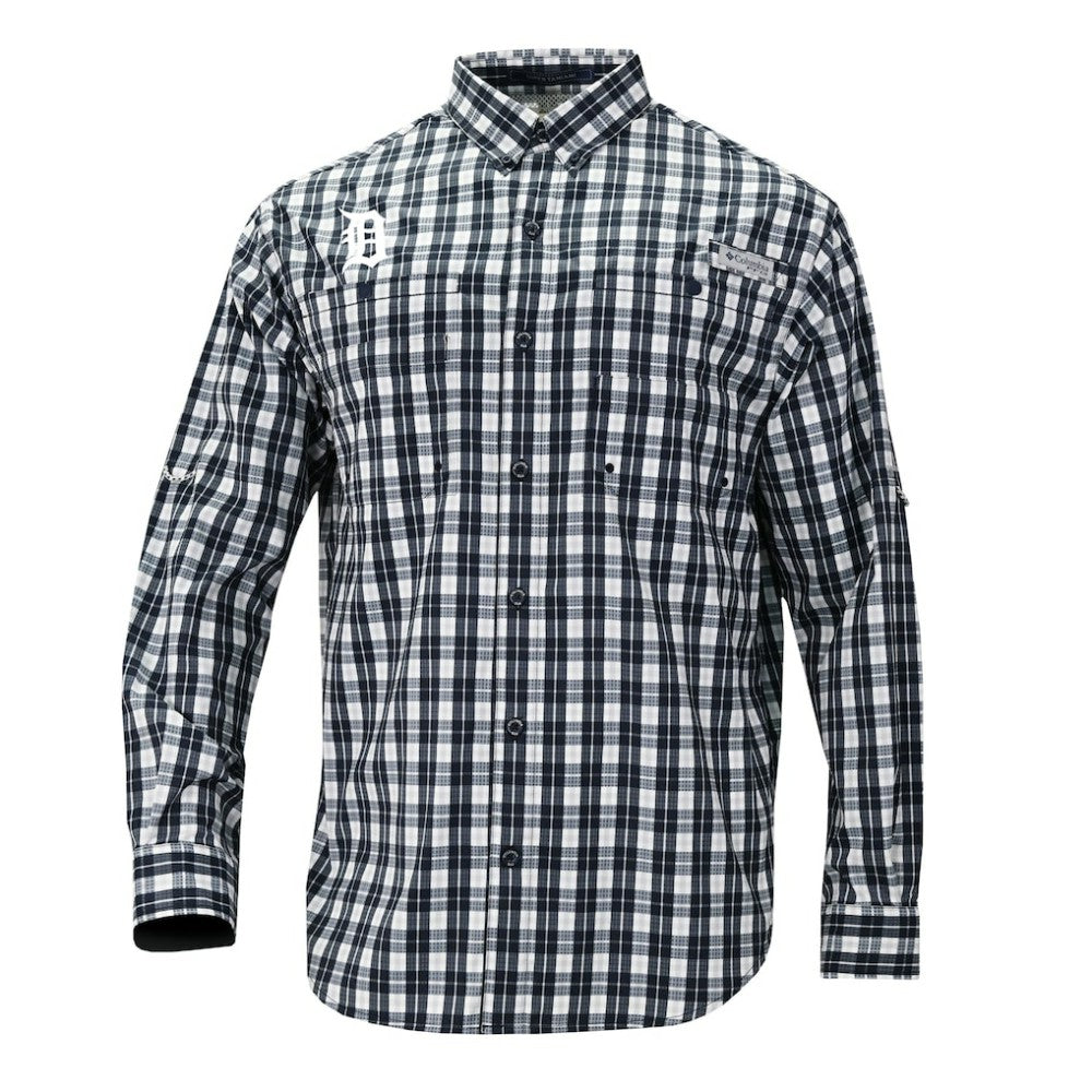 Detroit Tigers Columbia Super Tamiami Omni-Shade Long Sleeve Button-Down Shirt On Sale