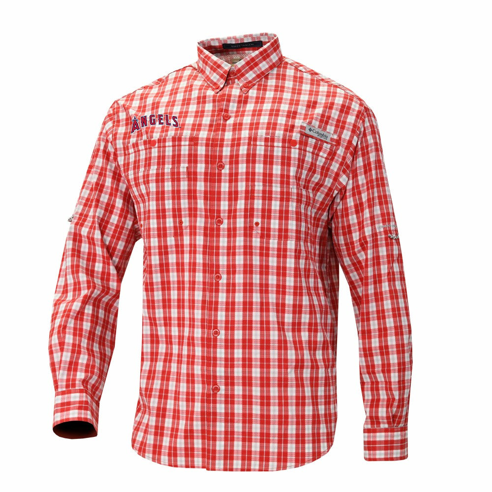 Los Angeles Angels Columbia Super Tamiami Omni-Shade Long Sleeve Button-Down Shirt for sale