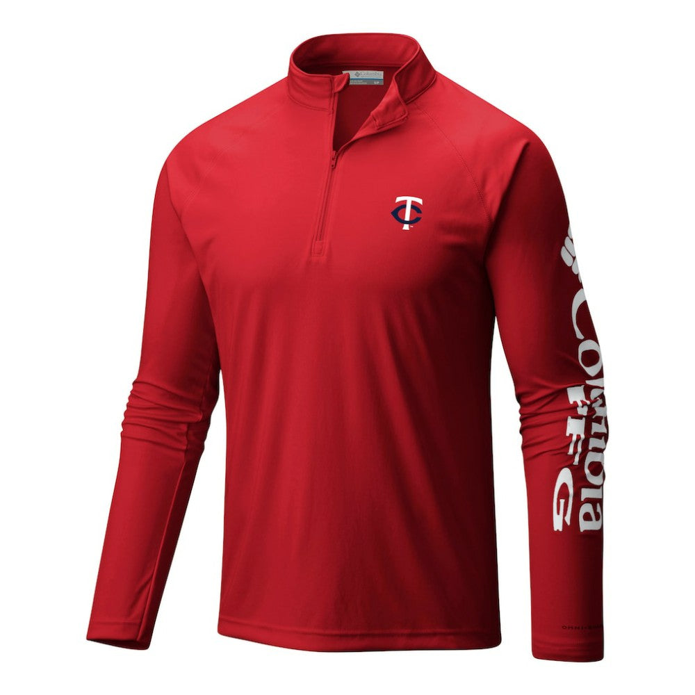Minnesota Twins Columbia Terminal Tackle Omni-Wick Raglan Quarter-Zip Pullover Lifestyle