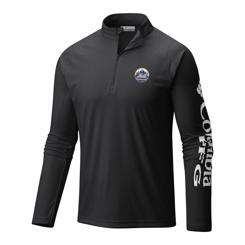 New York Mets Columbia Terminal Tackle Omni-Wick Raglan Quarter-Zip Pullover Clearance