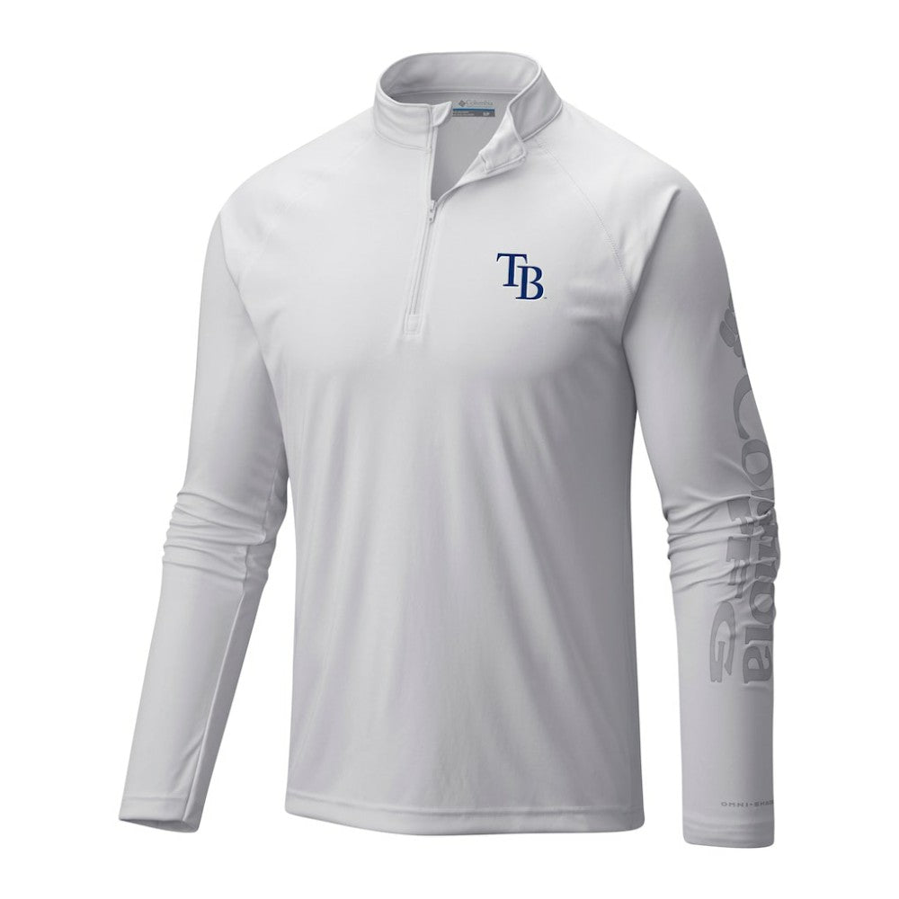 Tampa Bay Rays Columbia Terminal Tackle Omni-Wick Raglan Quarter-Zip Pullover Online