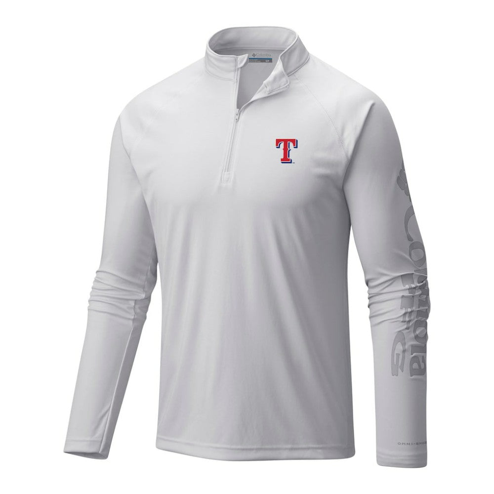 Texas Rangers Columbia Terminal Tackle Omni-Wick Raglan Quarter-Zip Pullover Online