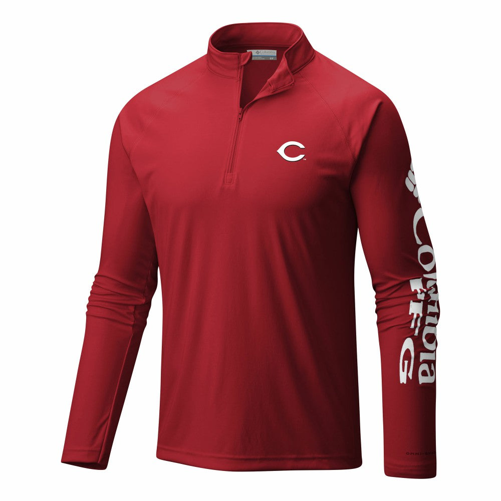 Cincinnati Reds Columbia Terminal Tackle Omni-Wick Raglan Quarter-Zip Pullover Near Me