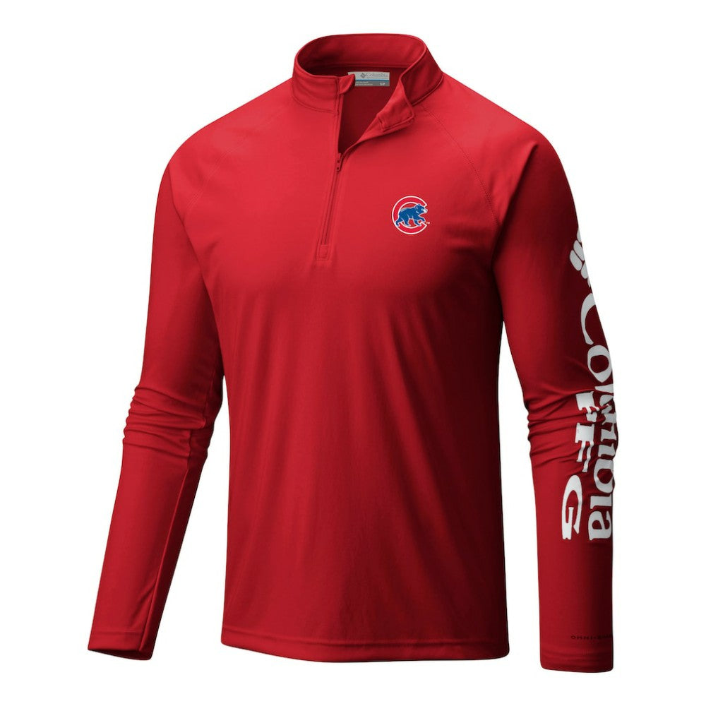 Chicago Cubs Columbia Terminal Tackle Omni-Wick Raglan Quarter-Zip Pullover On Sale