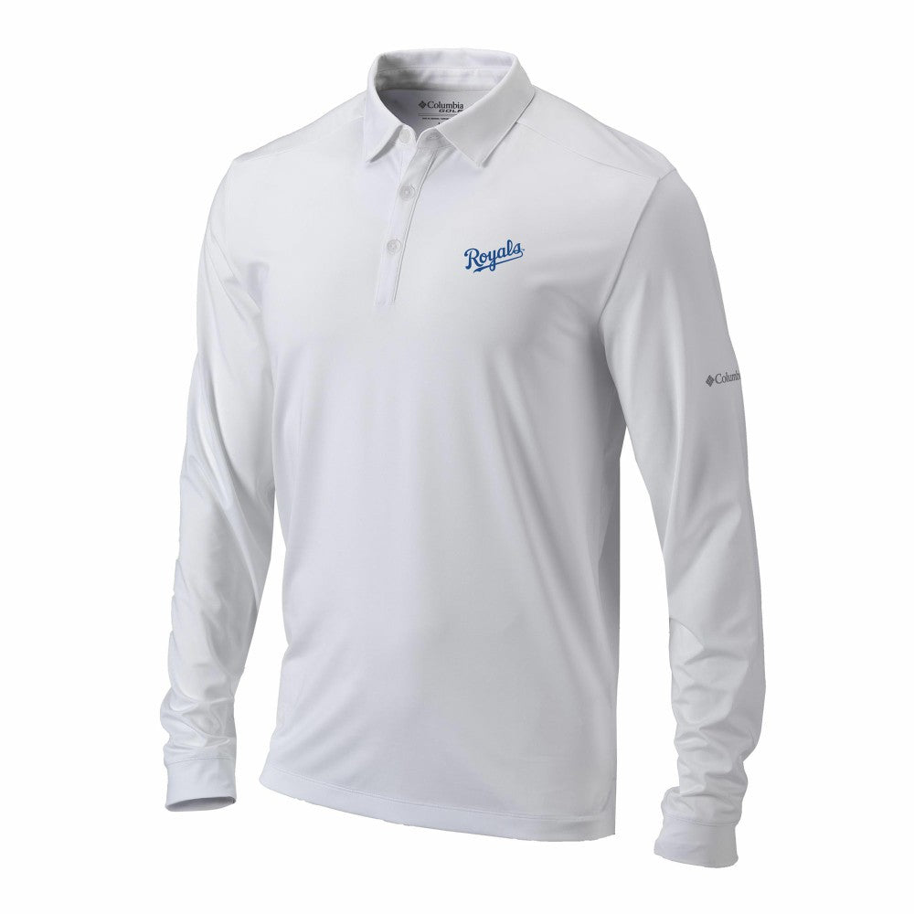 Kansas City Royals Columbia Omni-Wick Pin High Long Sleeve Polo Sale
