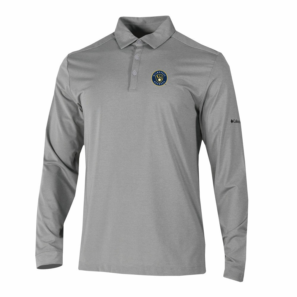 Milwaukee Brewers Columbia Omni-Wick Pin High Long Sleeve Polo Sale