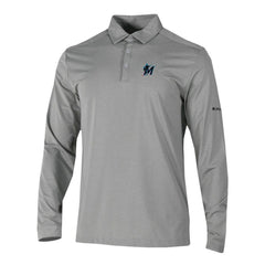 Miami Marlins Columbia Omni-Wick Pin High Long Sleeve Polo Online