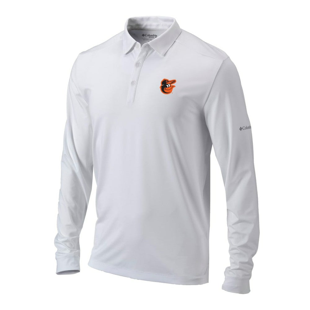 Baltimore Orioles Columbia Omni-Wick Pin High Long Sleeve Polo On Sale
