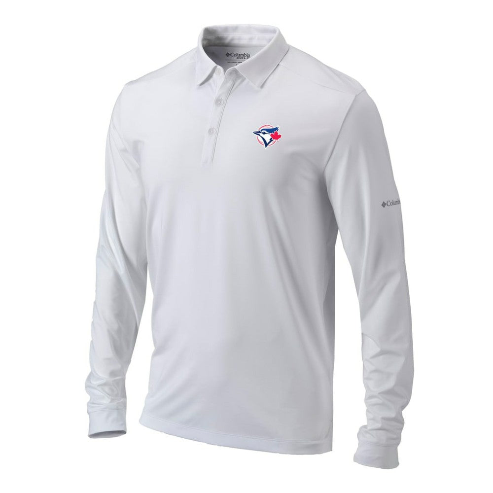 Toronto Blue Jays Columbia Omni-Wick Pin High Long Sleeve Polo for sale