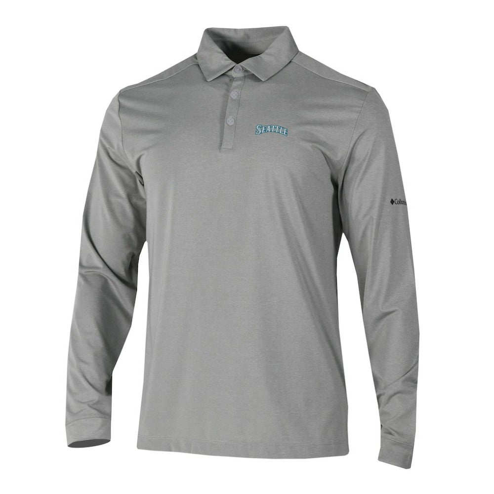 Seattle Mariners Columbia Omni-Wick Pin High Long Sleeve Polo discount