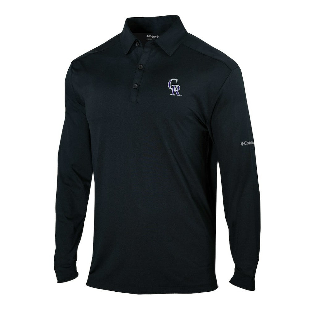 Colorado Rockies Columbia Omni-Wick Pin High Long Sleeve Polo discount