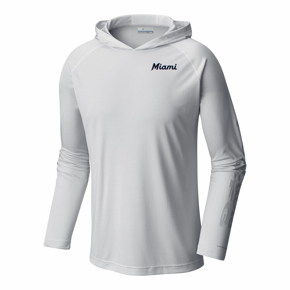 Miami Marlins Columbia Terminal Tackle Omni-Shade Pullover Hoodie Near Me