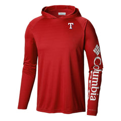 Texas Rangers Columbia Terminal Tackle Omni-Shade Pullover Hoodie Lifestyle
