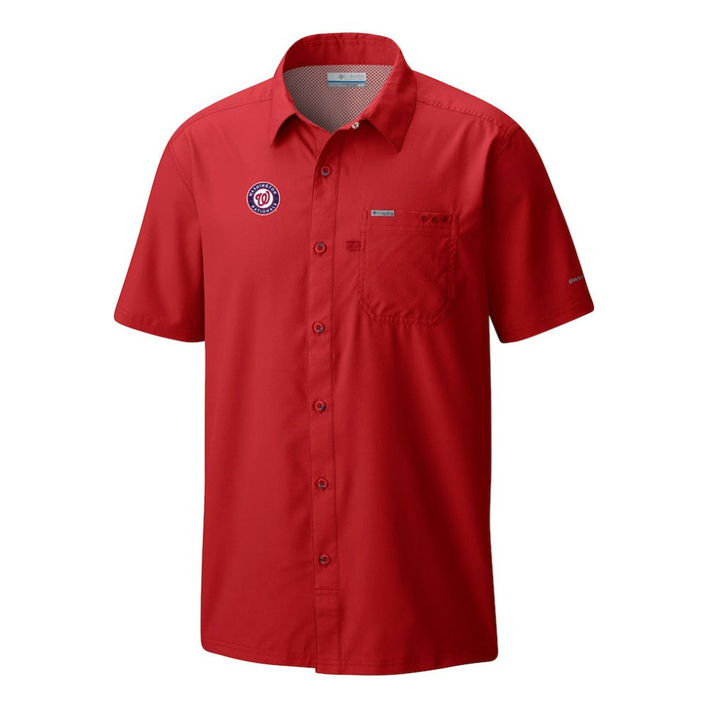 Washington Nationals Columbia Slack Tide Omni-Wick Button-Up Camp Shirt On Sale
