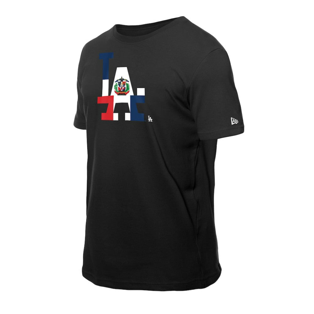 Los Angeles Dodgers New Era Dominican Republic Flag Logo T-Shirt Lifestyle
