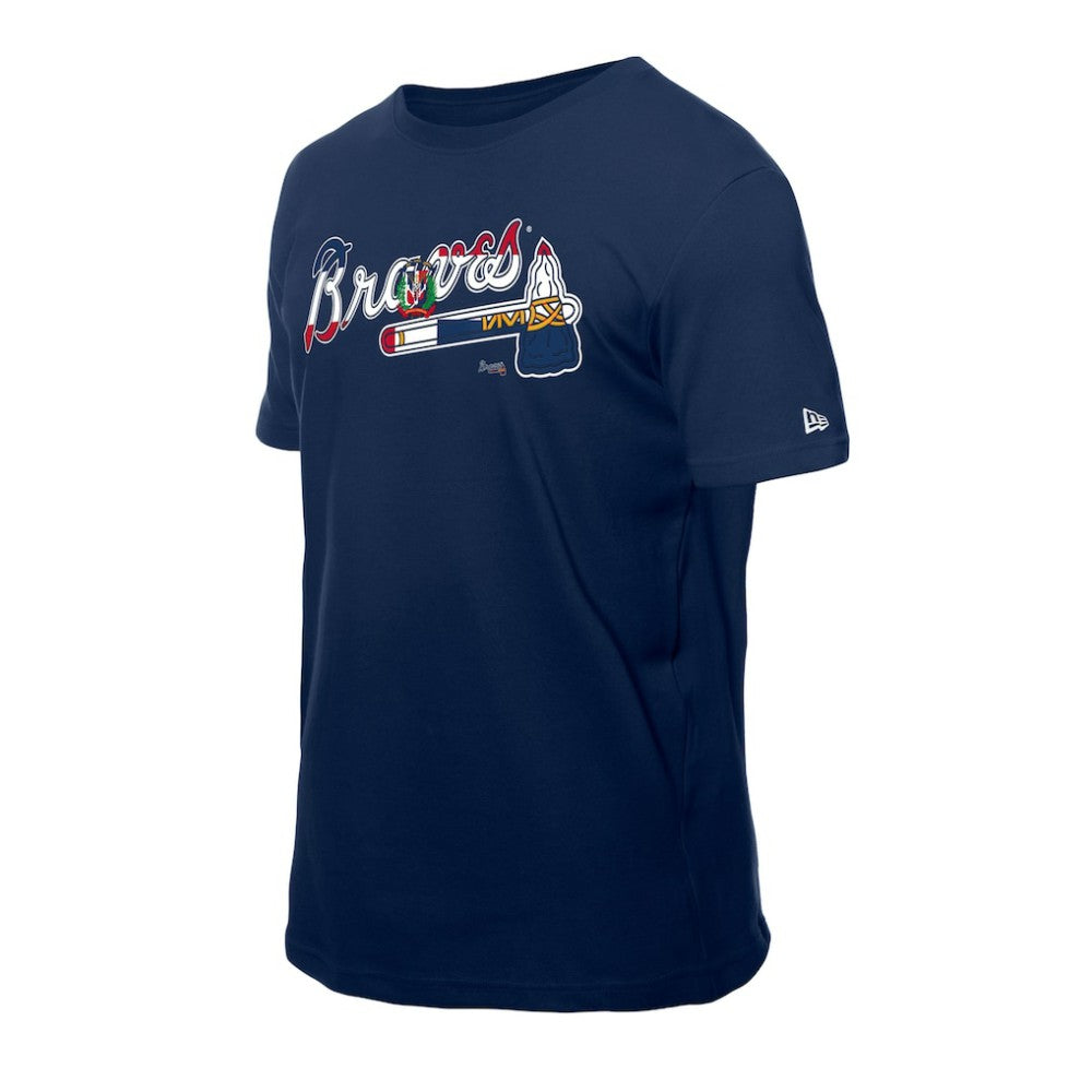 Atlanta Braves New Era Dominican Republic Flag Logo T-Shirt Sale