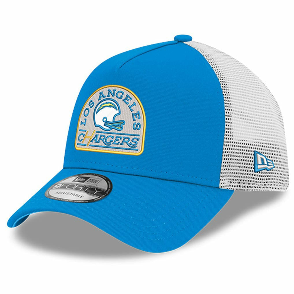 Los Angeles Chargers New Era Charger Power A-Frame 9FORTY Trucker Adjustable Hat Powder Blue - NFL