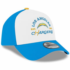 Los Angeles Chargers New Era Charger Power A-Frame 9FORTY Adjustable Hat White/Powder Blue - NFL