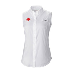 Buffalo Bills Women's Historic Tamiami Omni-Shade Sleeveless Button-Up Shirt White - Columbia