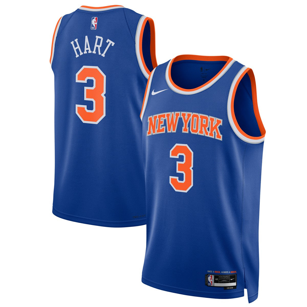 Nike - Josh Hart New York Knicks Unisex Swingman Player Jersey - Icon Edition - Blue