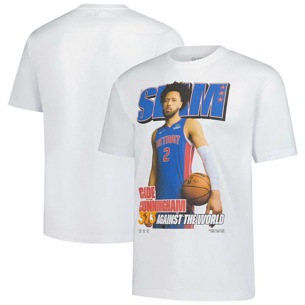 NBA - Cade Cunningham Detroit Pistons SLAM Unisex April/May 2025 Cover Graphic T-Shirt - White