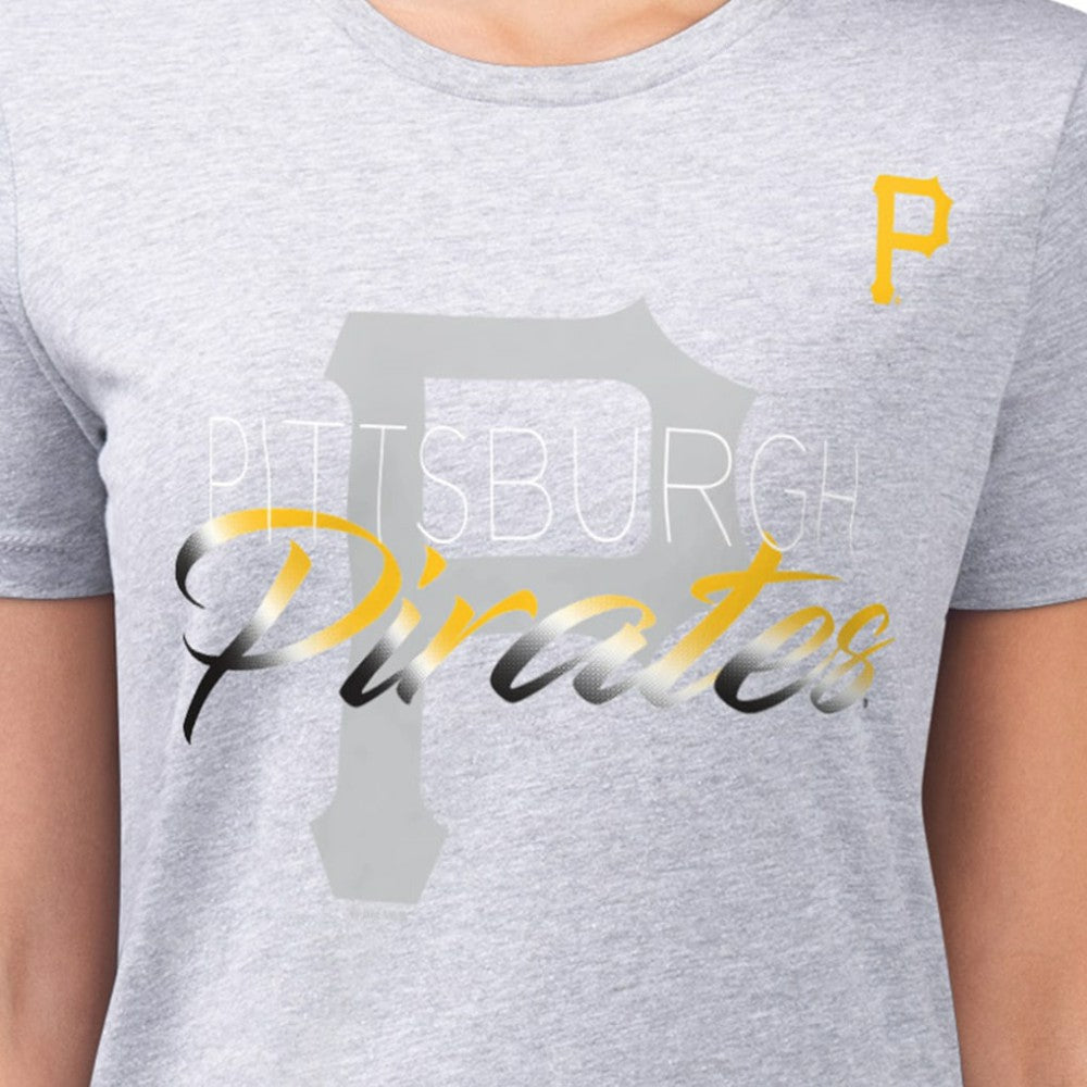 Pittsburgh Pirates G-III 4Her by Carl Banks Women's Super-Slim Fit Lightweight Shadow Logo Graphic T-Shirt Lifestyle