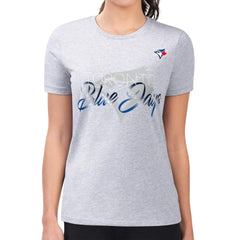 Toronto Blue Jays G-III 4Her by Carl Banks Women's Super-Slim Fit Lightweight Shadow Logo Graphic T-Shirt Clearance