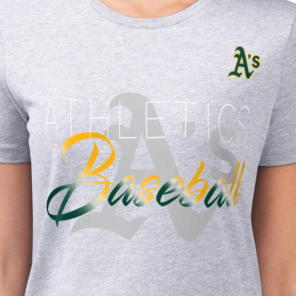 Athletics G-III 4Her by Carl Banks Women's Super-Slim Fit Lightweight Shadow Logo Graphic T-Shirt Clearance