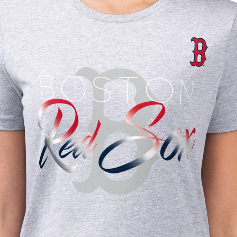 Boston Red Sox G-III 4Her by Carl Banks Women's Super-Slim Fit Lightweight Shadow Logo Graphic T-Shirt On Sale